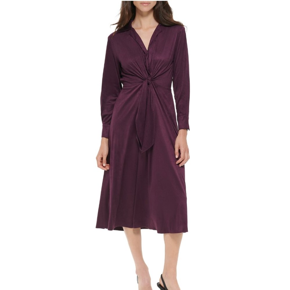 CALVIN KLEIN Faux-Suede A-Line Dress